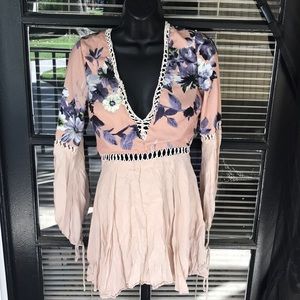 Raised by Wild Floral Print Romper
